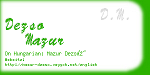 dezso mazur business card